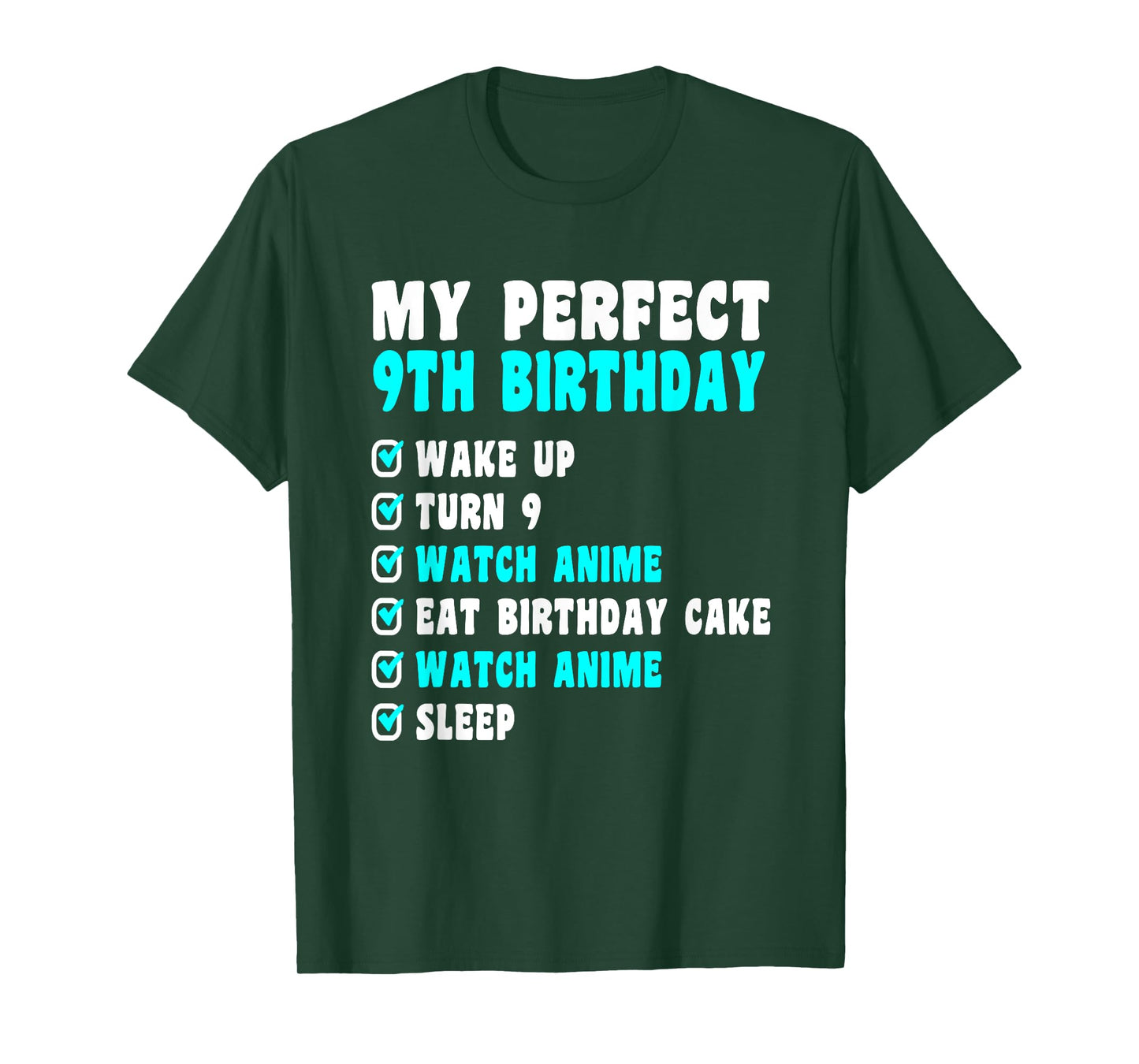 9 Years Old My Perfect 9th Birthday Anime 9th Birthday T-Shirt