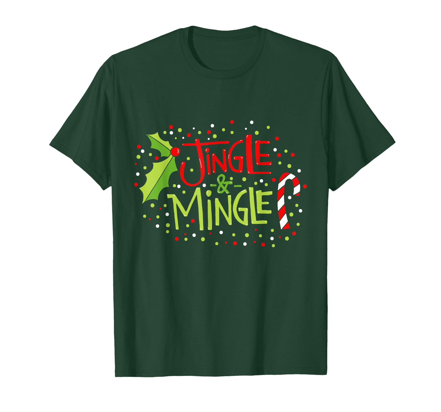 Christmas Dreamz Unlimited Jingle and Mingle Black Unisex-Adults T-Shirt