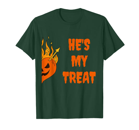 he's my treat she's my trick halloween matching set couples T-Shirt