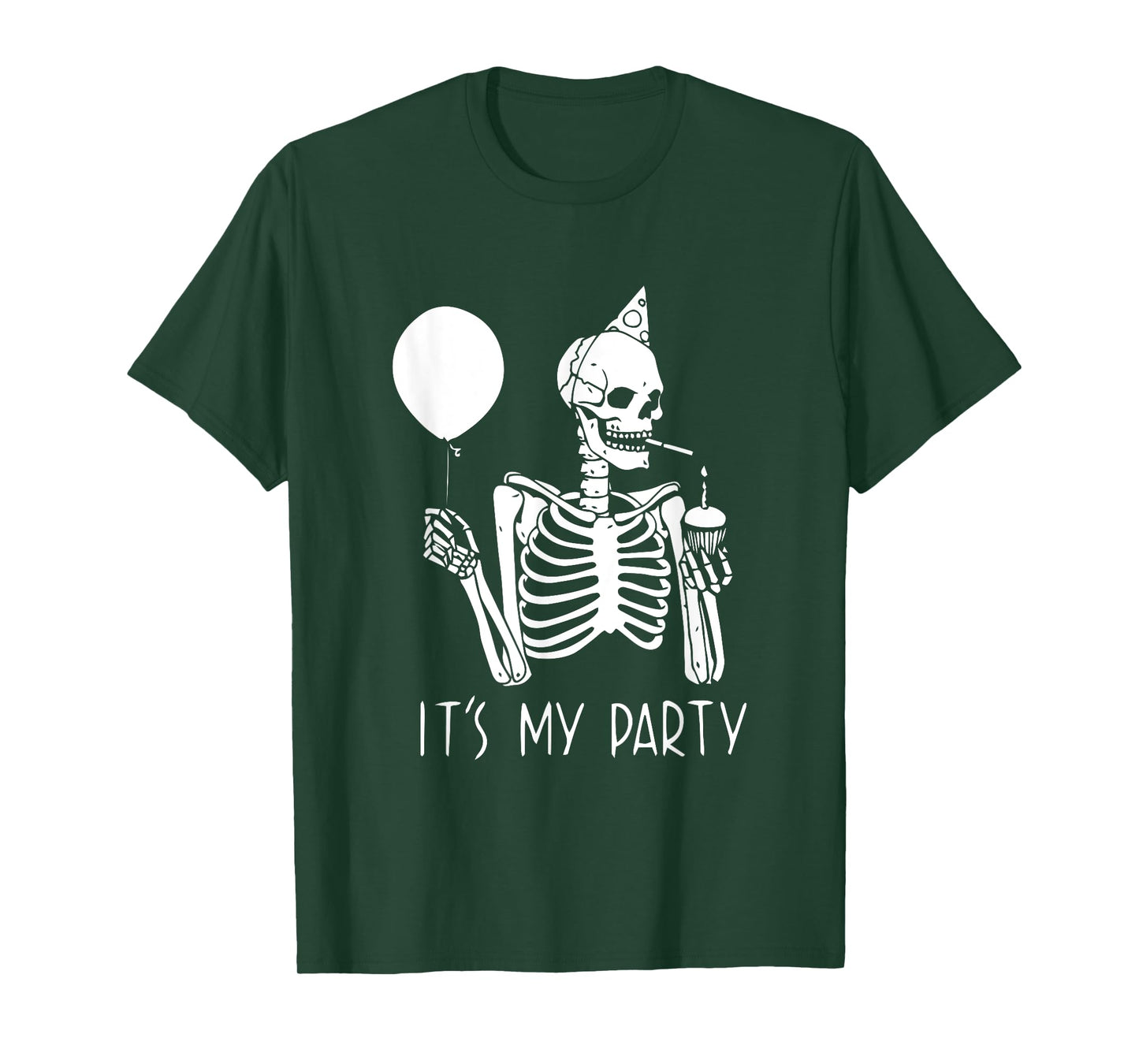 Its My Party Lazy Halloween Costume Skeleton Skull Birthday T-Shirt