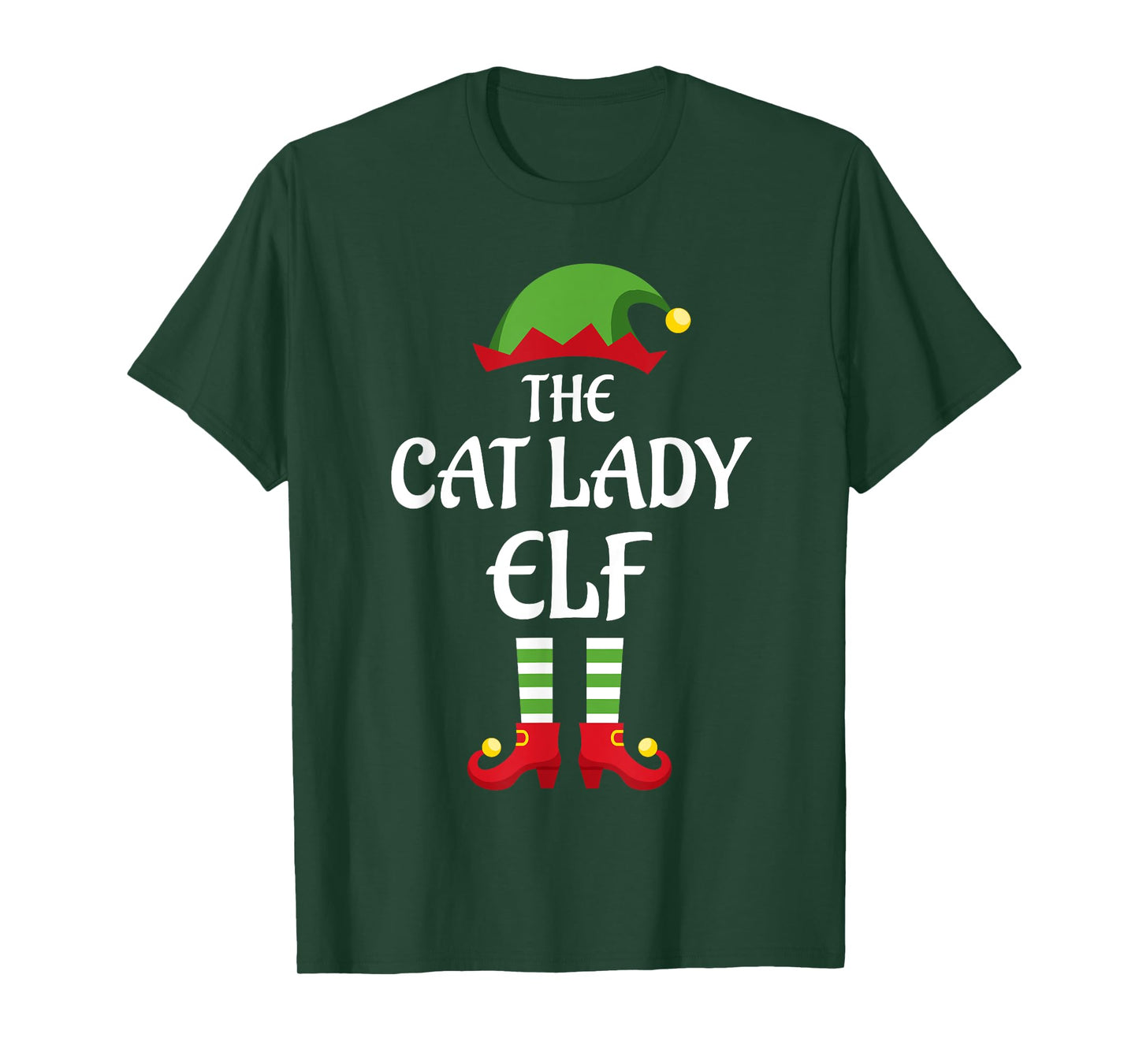 Cat Lady Elf Family Matching Group Christmas T-Shirt