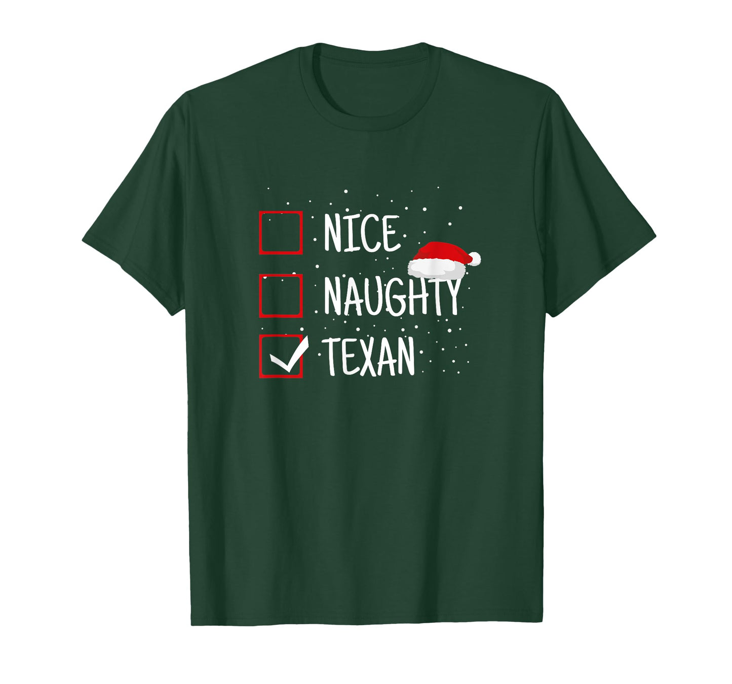 Family Heritage Gifts Nice, Naughty, Texan Christmas Checklist - Funny Texas T-Shirt
