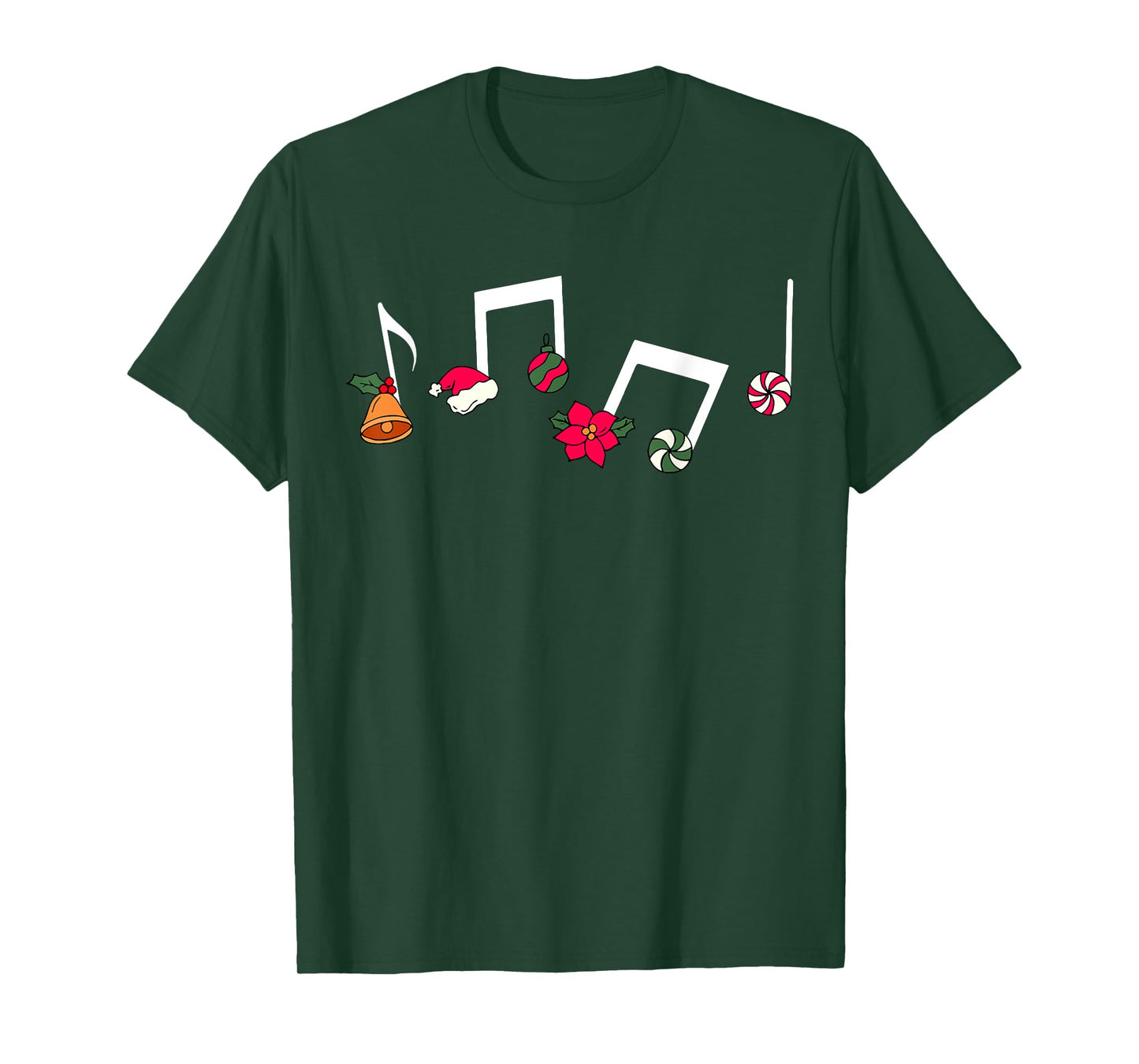 Music Notes Santa Hat Candy Music Teacher Christmas Outfit T-Shirt