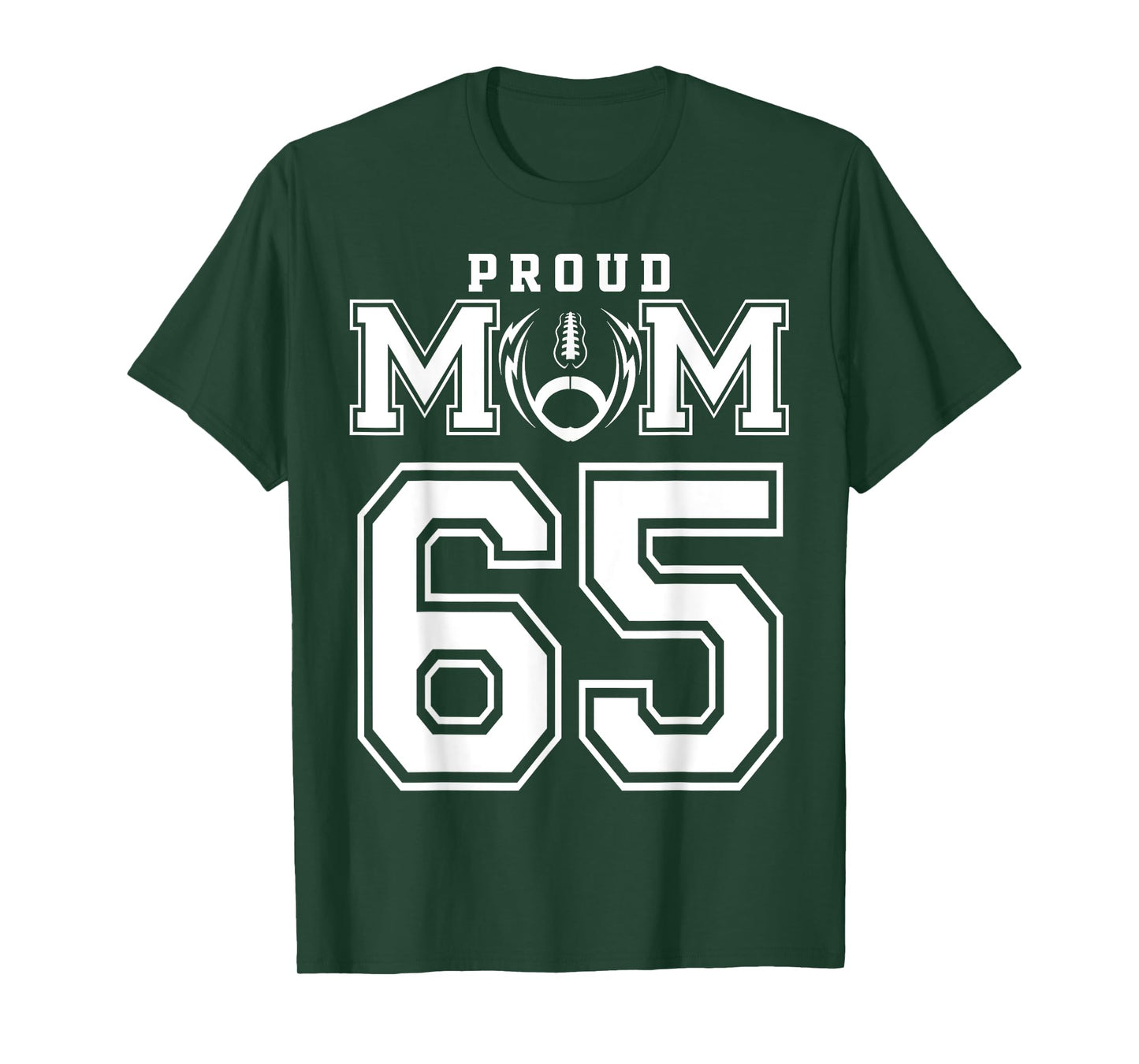 Custom Proud Football Mom Number 65 Personalized For Women T-Shirt
