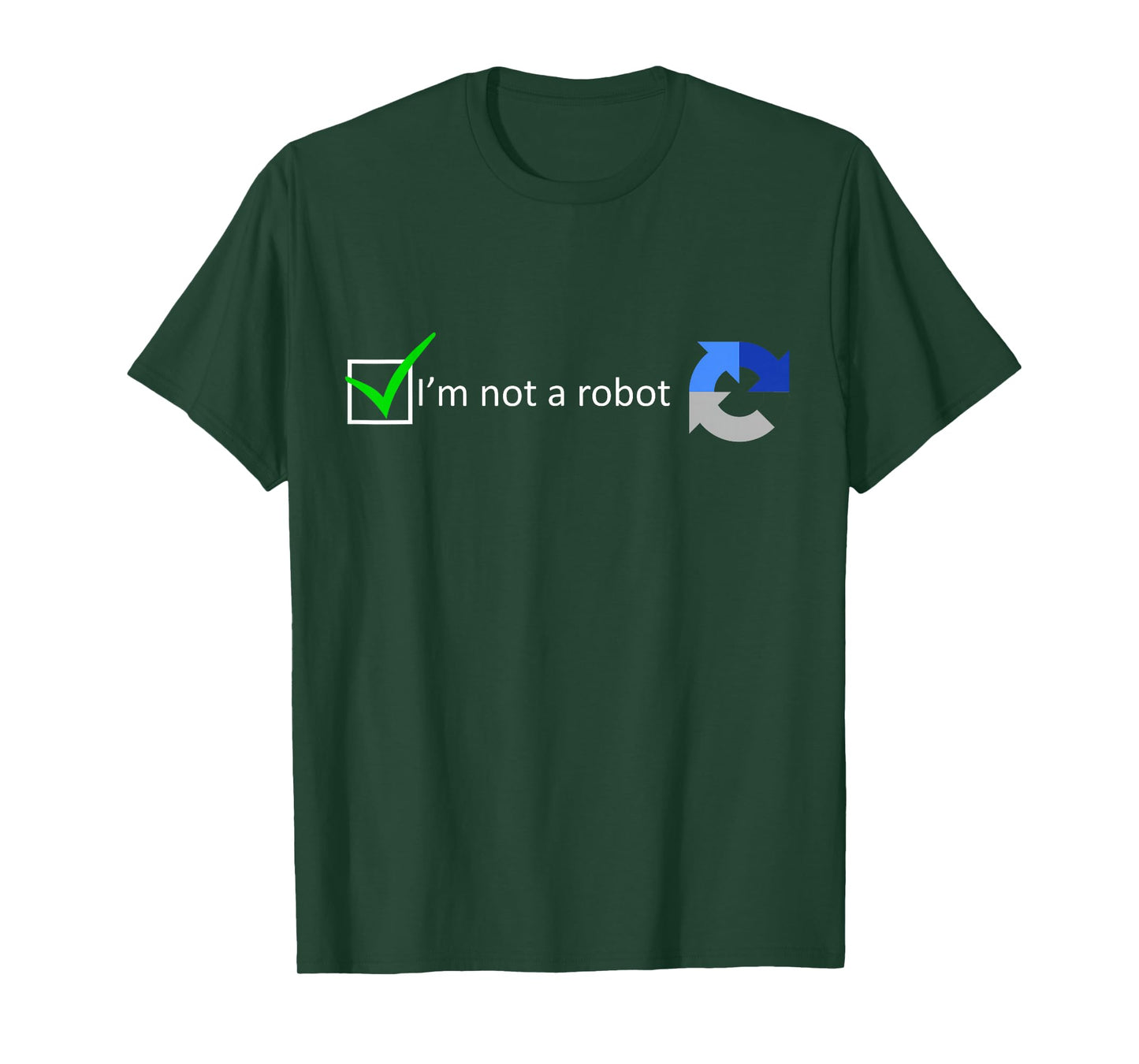MathWare Unisex-Adults Black T-Shirt - Funny Nerdy I'm not a Robot test - Short Sleeve - Modern Classic - Robot Theme - Gaming, Coding - Letter Print - Embroidery - Size: Small