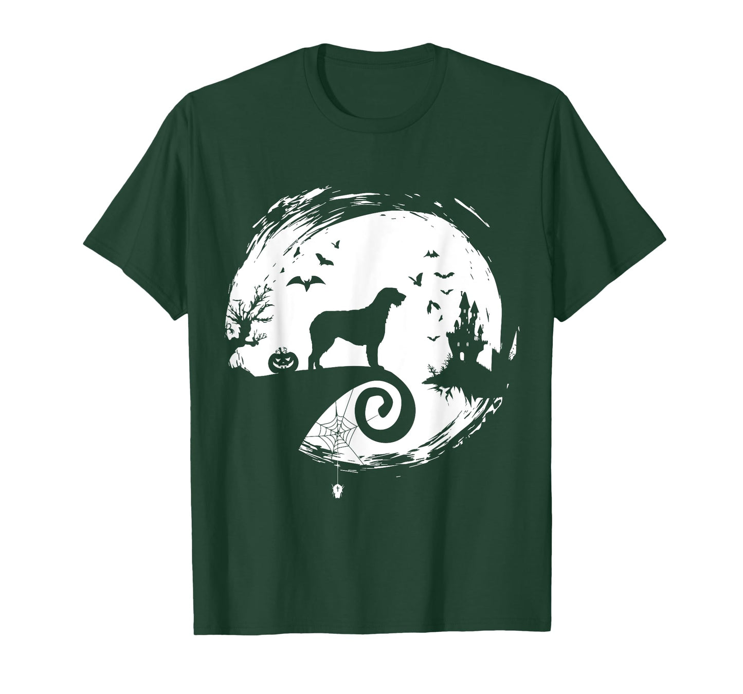 Irish Wolfhound Halloween Costume Moon Silhouette Creepy T-Shirt