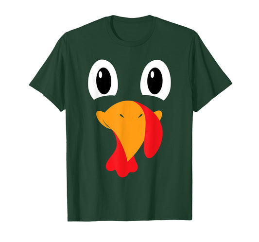 Turkey Face Kids Adult Funny Halloween Thanksgiving T-Shirt