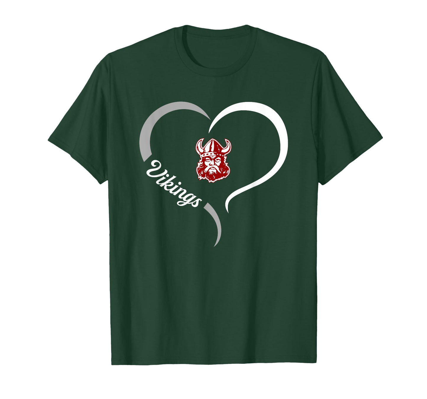 Lowndes Vikings Logo Half Heart Slogan HS T-Shirt