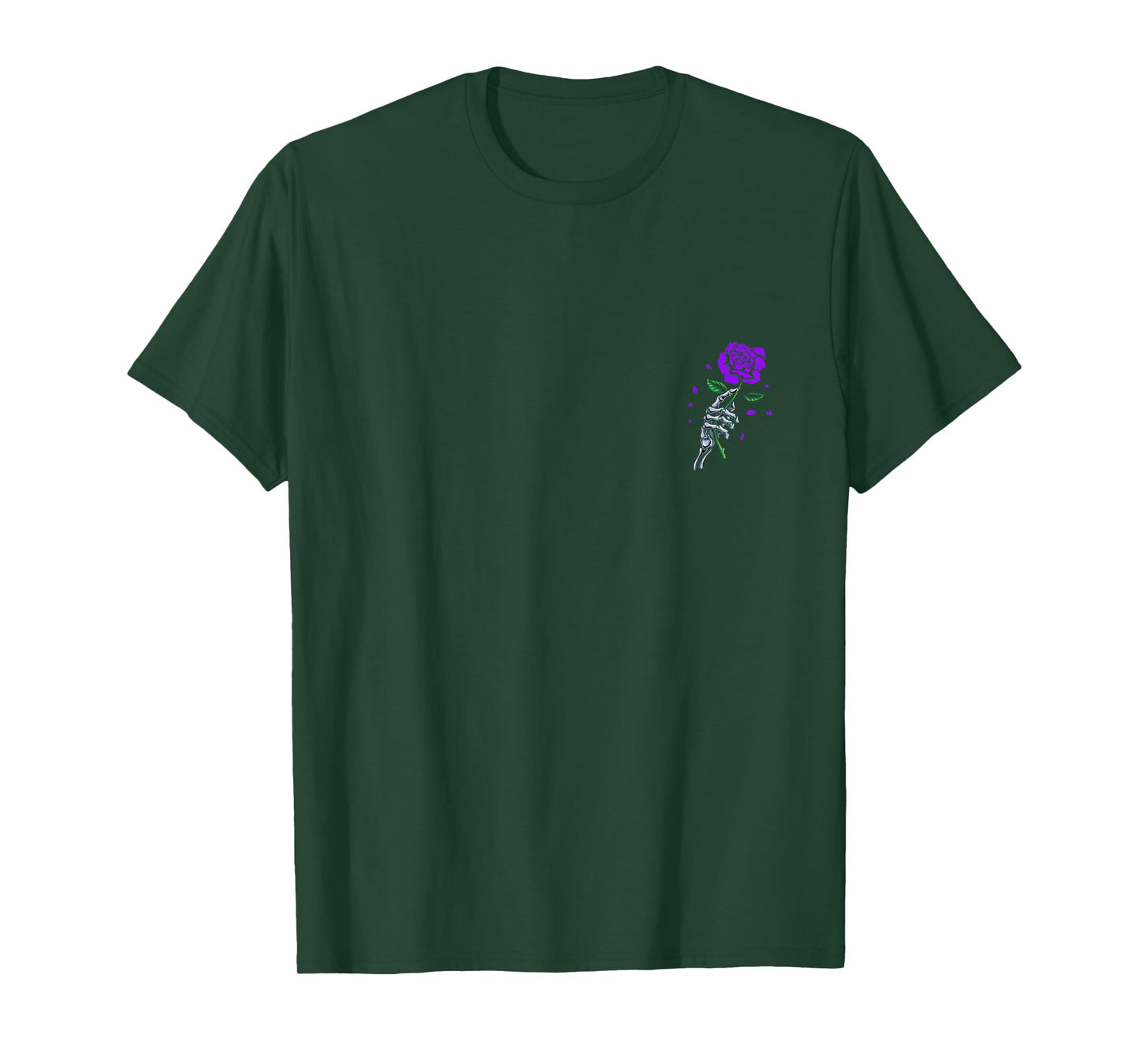 Purple Skeletal Last Rose Purple Color Graphic T-Shirt