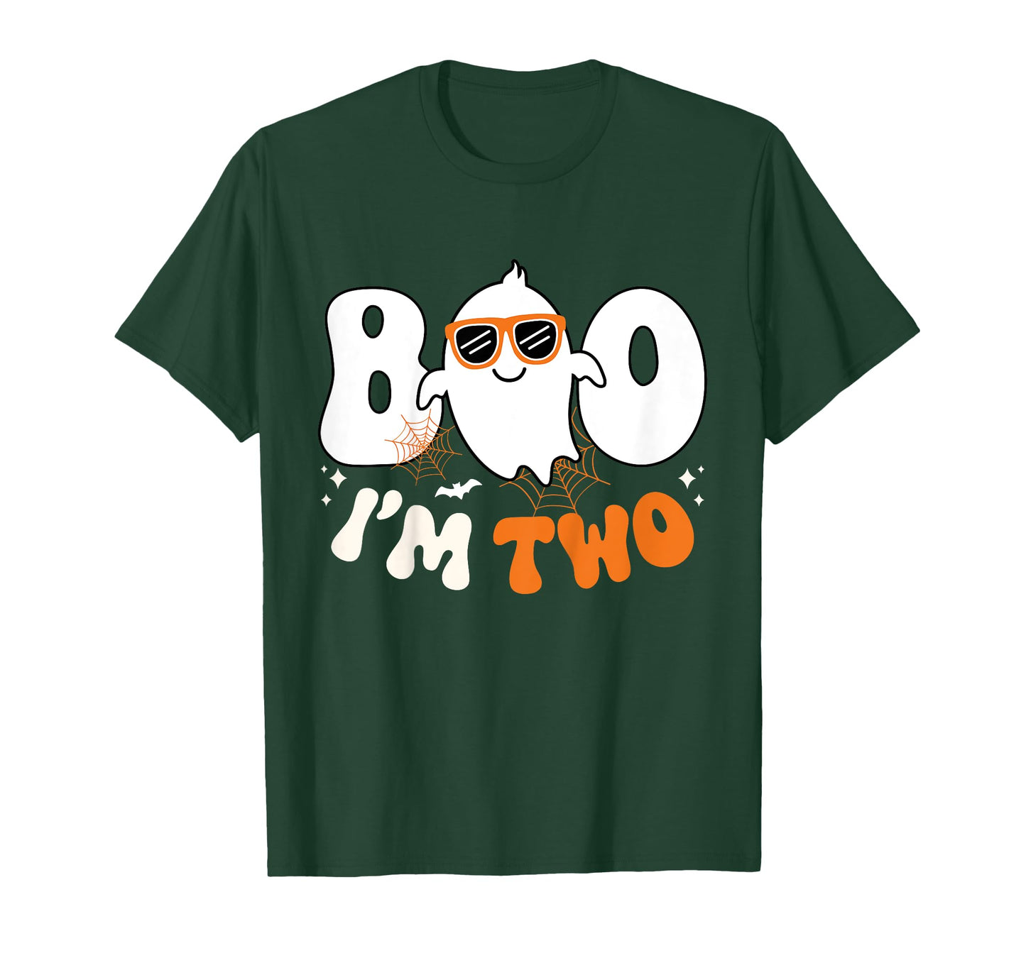 Kids Boo I'm Two Ghost Second 2nd Birthday Boy Groovy Halloween T-Shirt