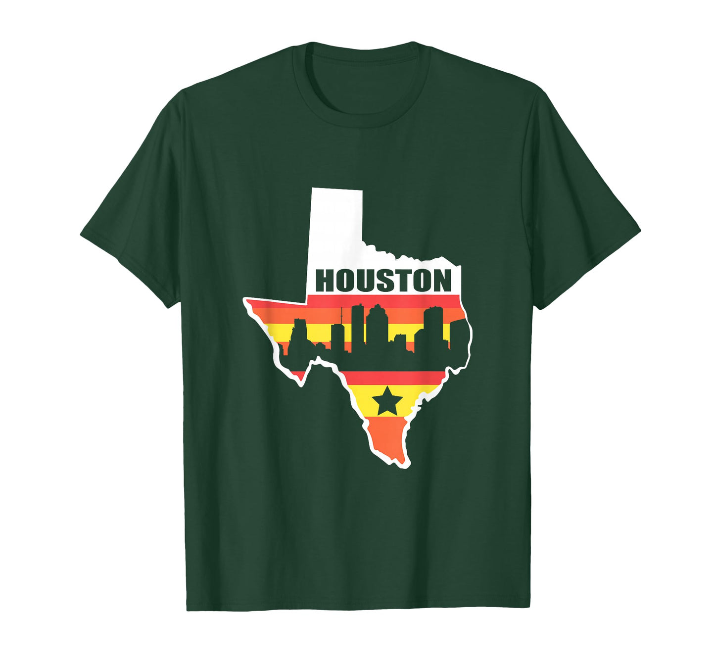 Houston Texas Vintage State Flag Houston Skyline T-Shirt