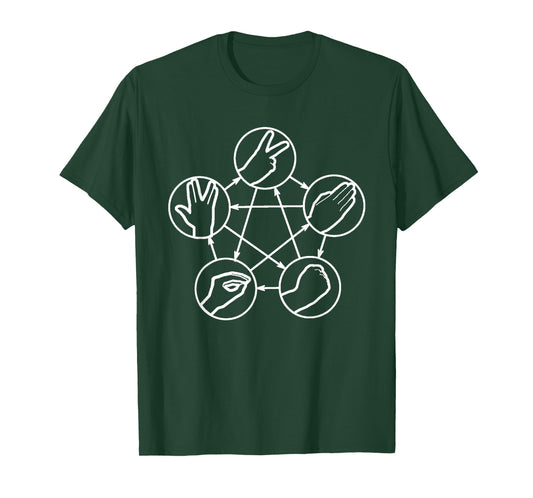 Nerdy Rock Paper Scissors Lizard Game Graph Physics Teacher T-Shirt for Men Women Girls Kids