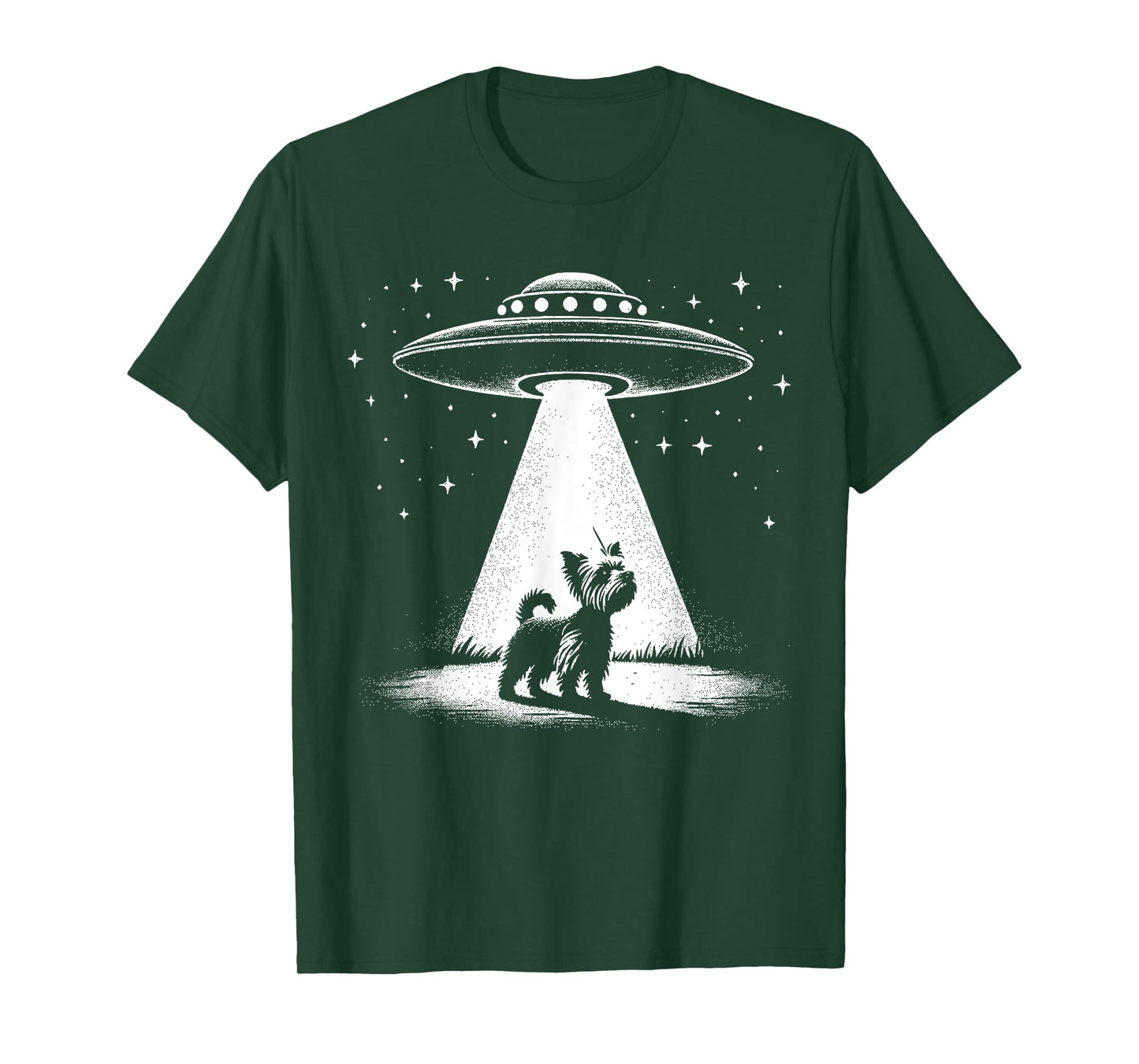 Yorkie Mom Dad Dog - Funny Alien UFO T-Shirt