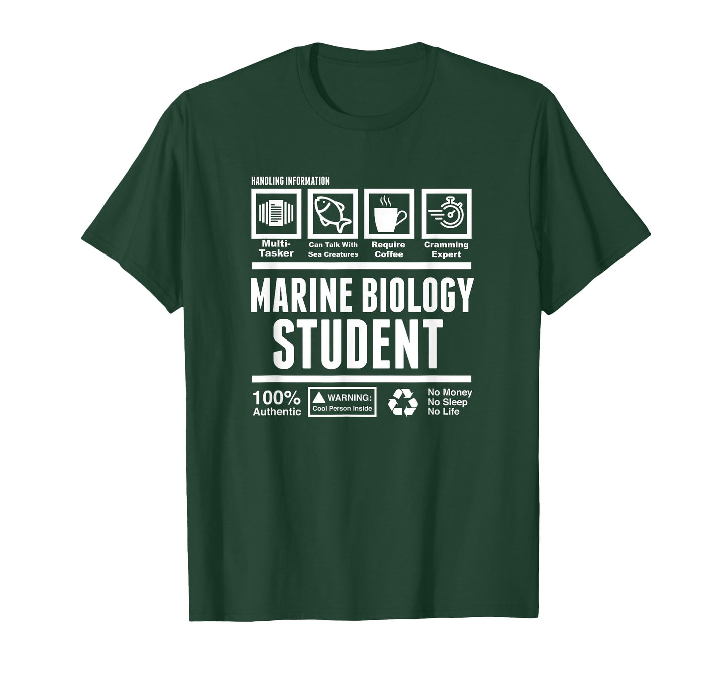 Funny Marine Biology Student Handling Information T-Shirt T-Shirt
