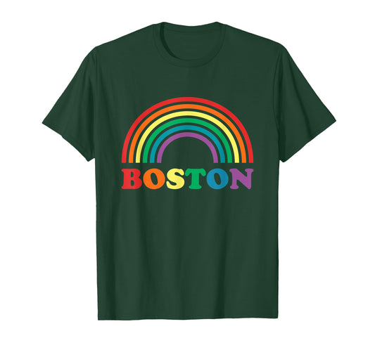 Rainbow Pride Shirt Gay LGBT Parade Boston Massachusetts T-Shirt