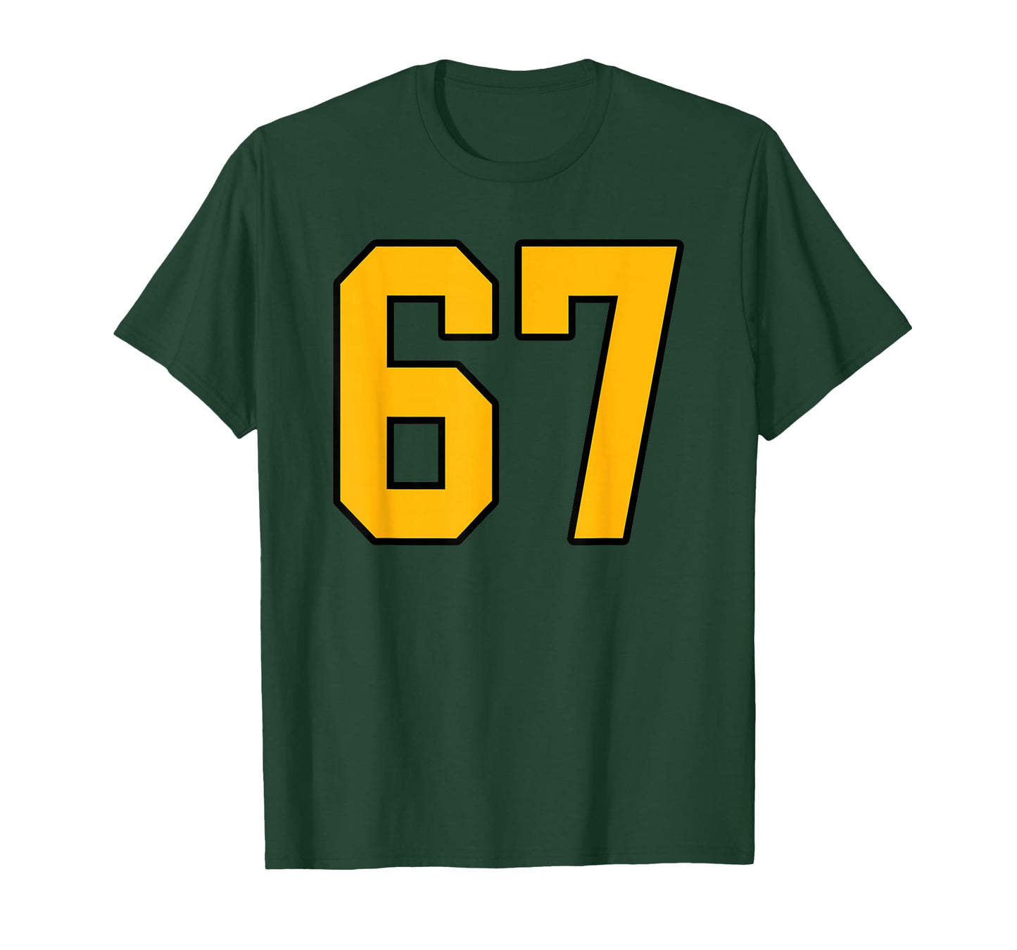 Gold and Black Sports Number 67 Jersey Uniform Player T-Shirt