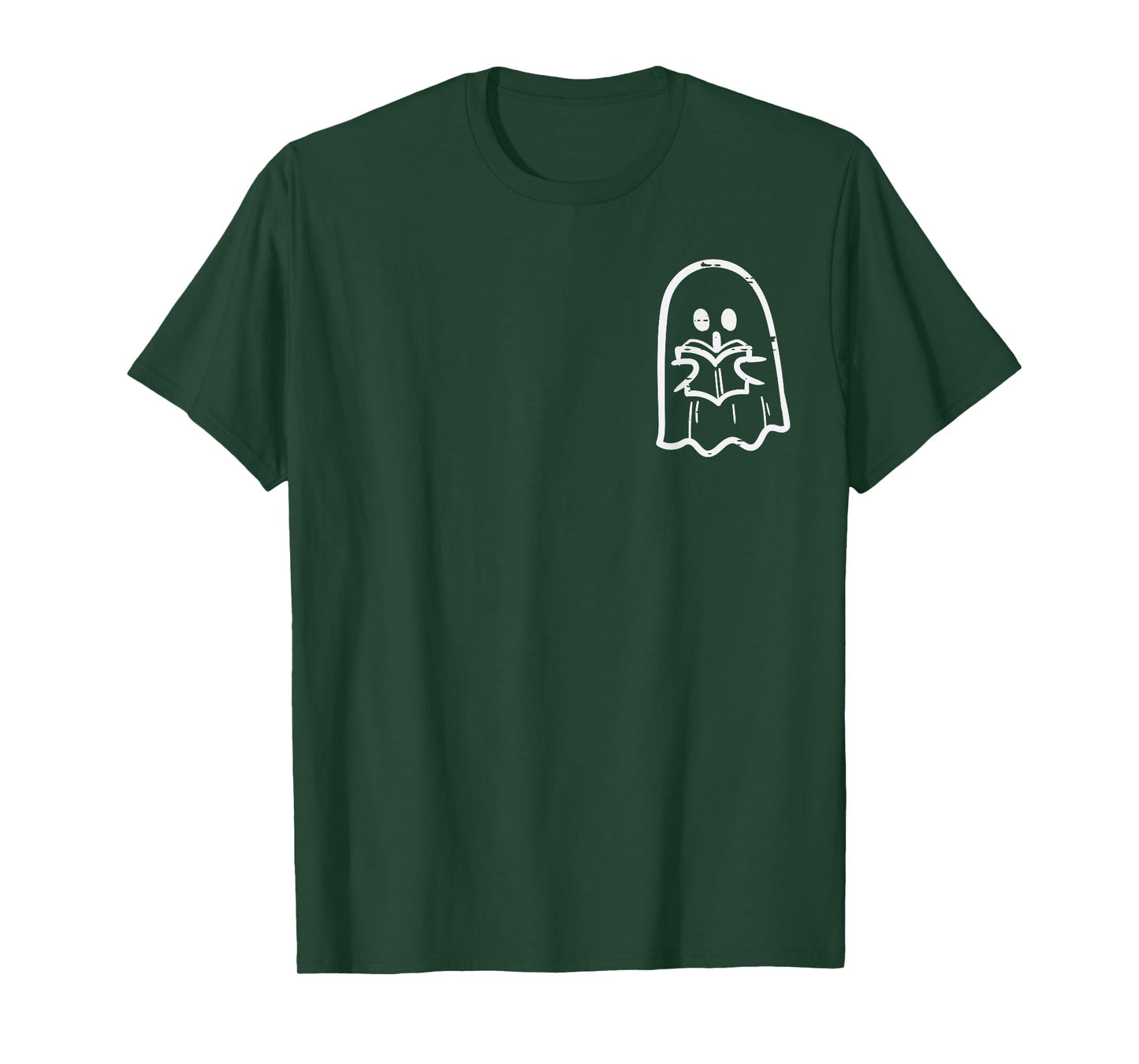 Ghost Reading Book Pocket Halloween Costume Bookworm Teacher T-Shirt