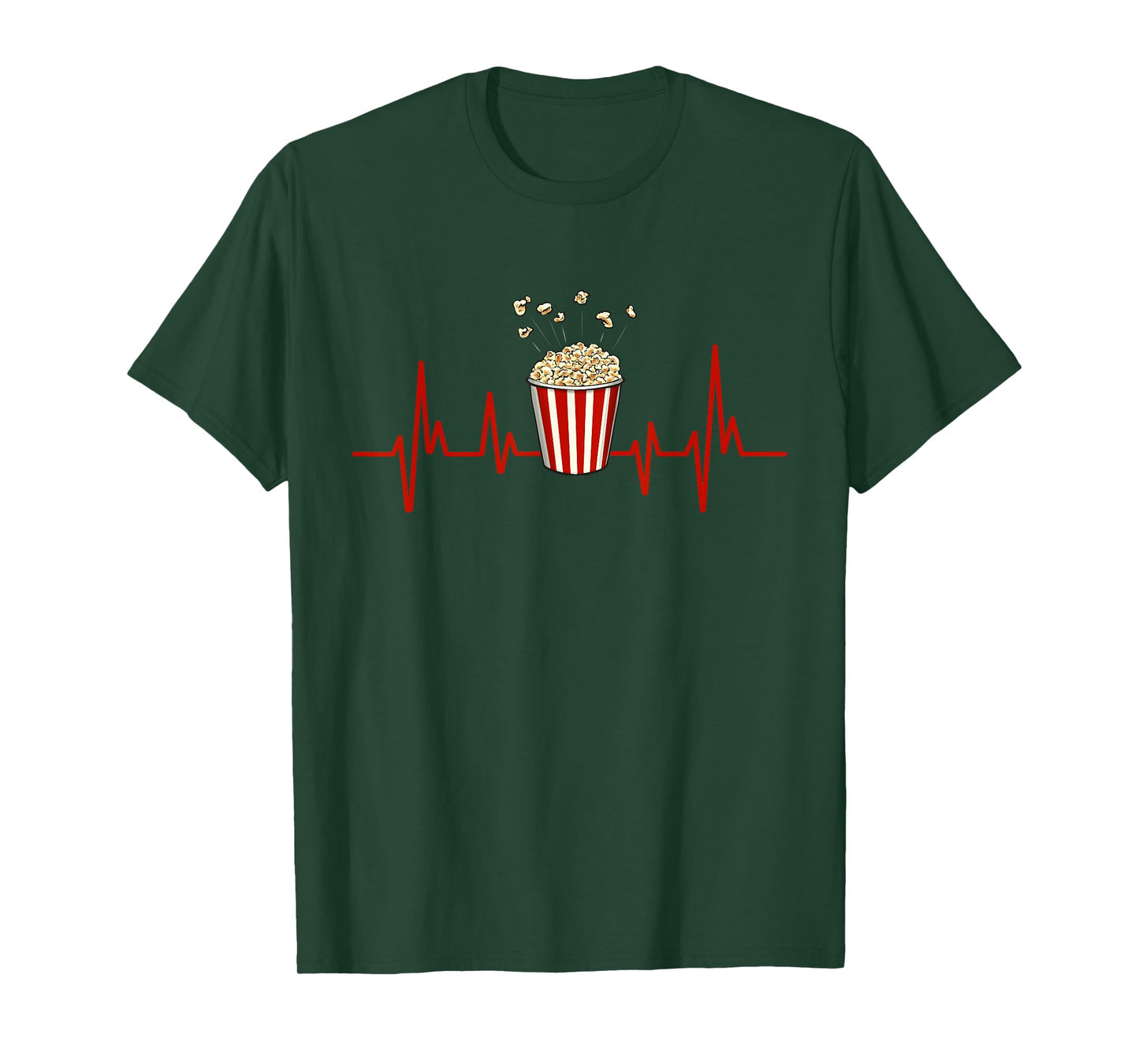Popcorn Lover Movie Night Snack Heartbeat Popcorn T-Shirt