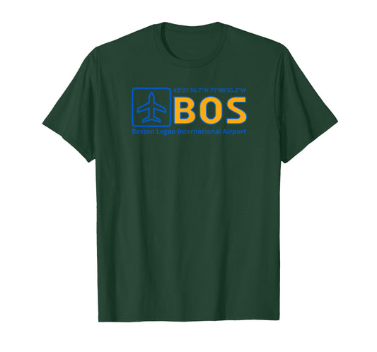 Boston Logan International Airport BOS Airport Area Code 617 T-Shirt