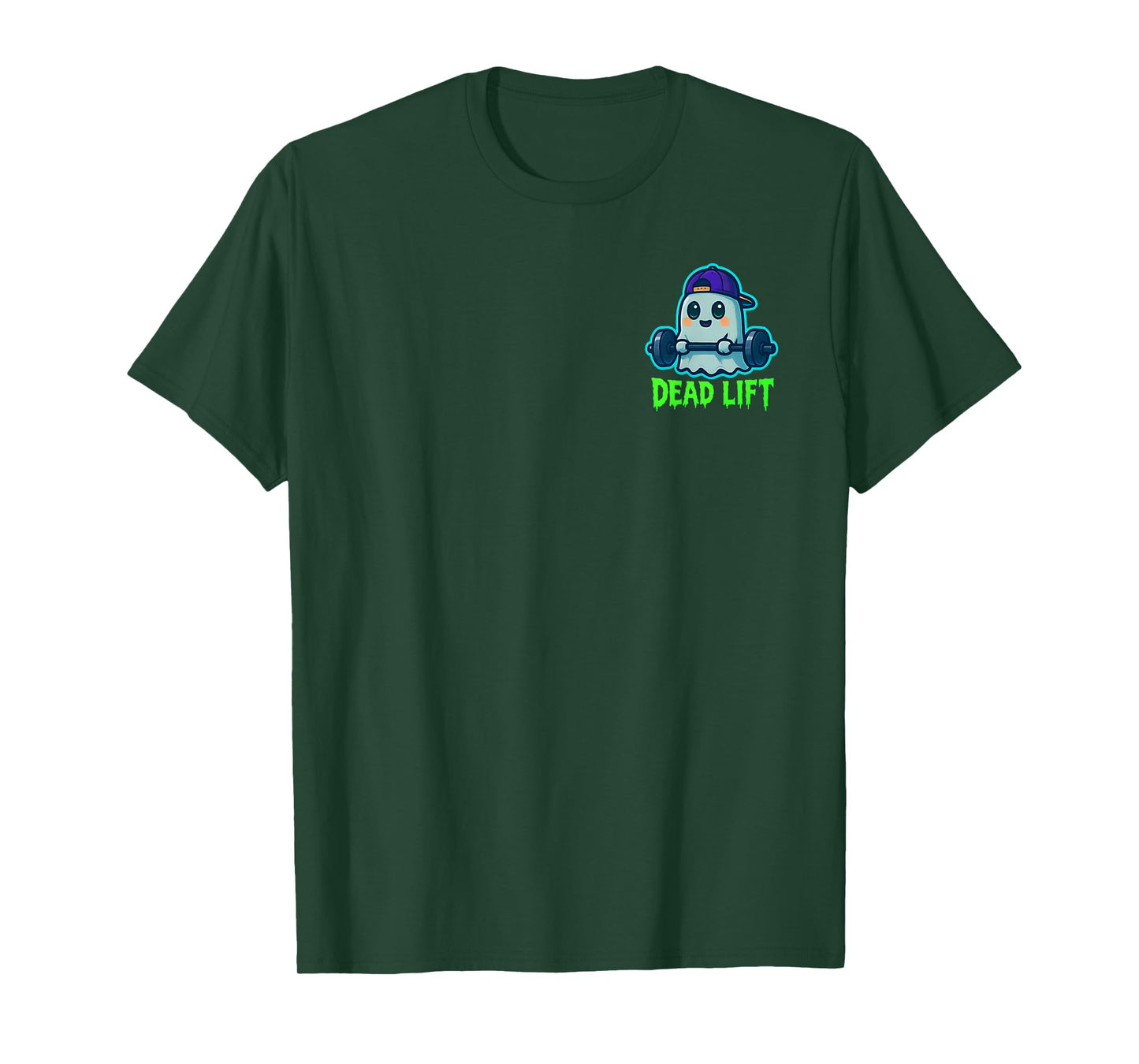 Dead Lift Funny Ghost Gym Halloween Weightlifting Pocket T-Shirt