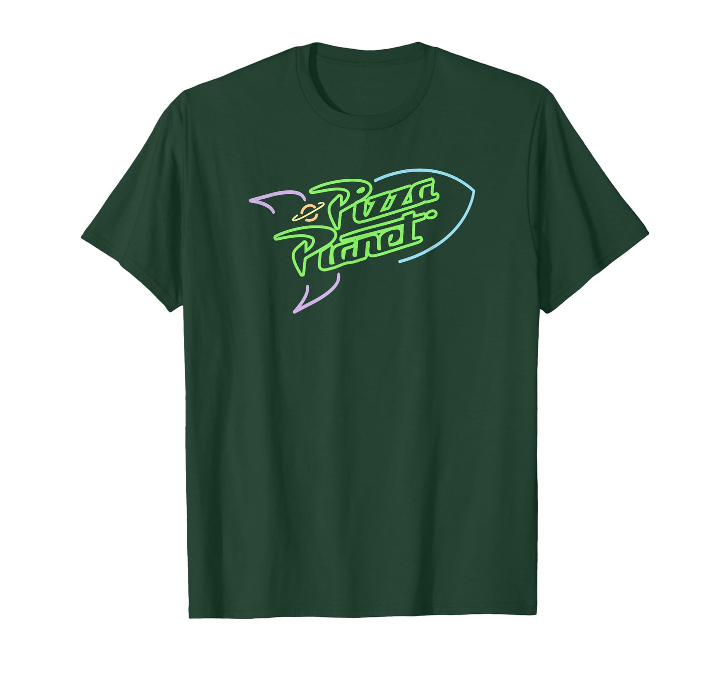 Disney Pixar Toy Story Pizza Planet Neon Spaceship Logo T-Shirt