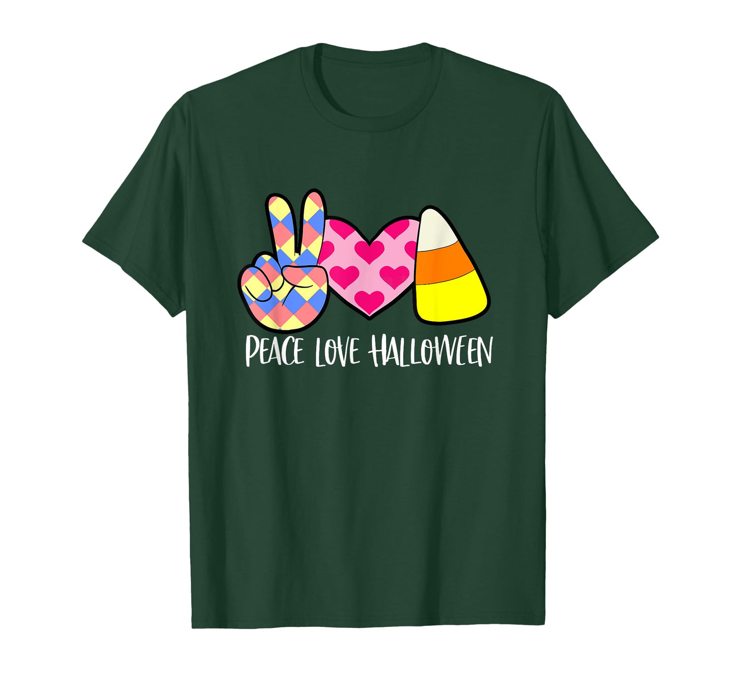 Candy Corn Peace Love Halloween T-Shirt