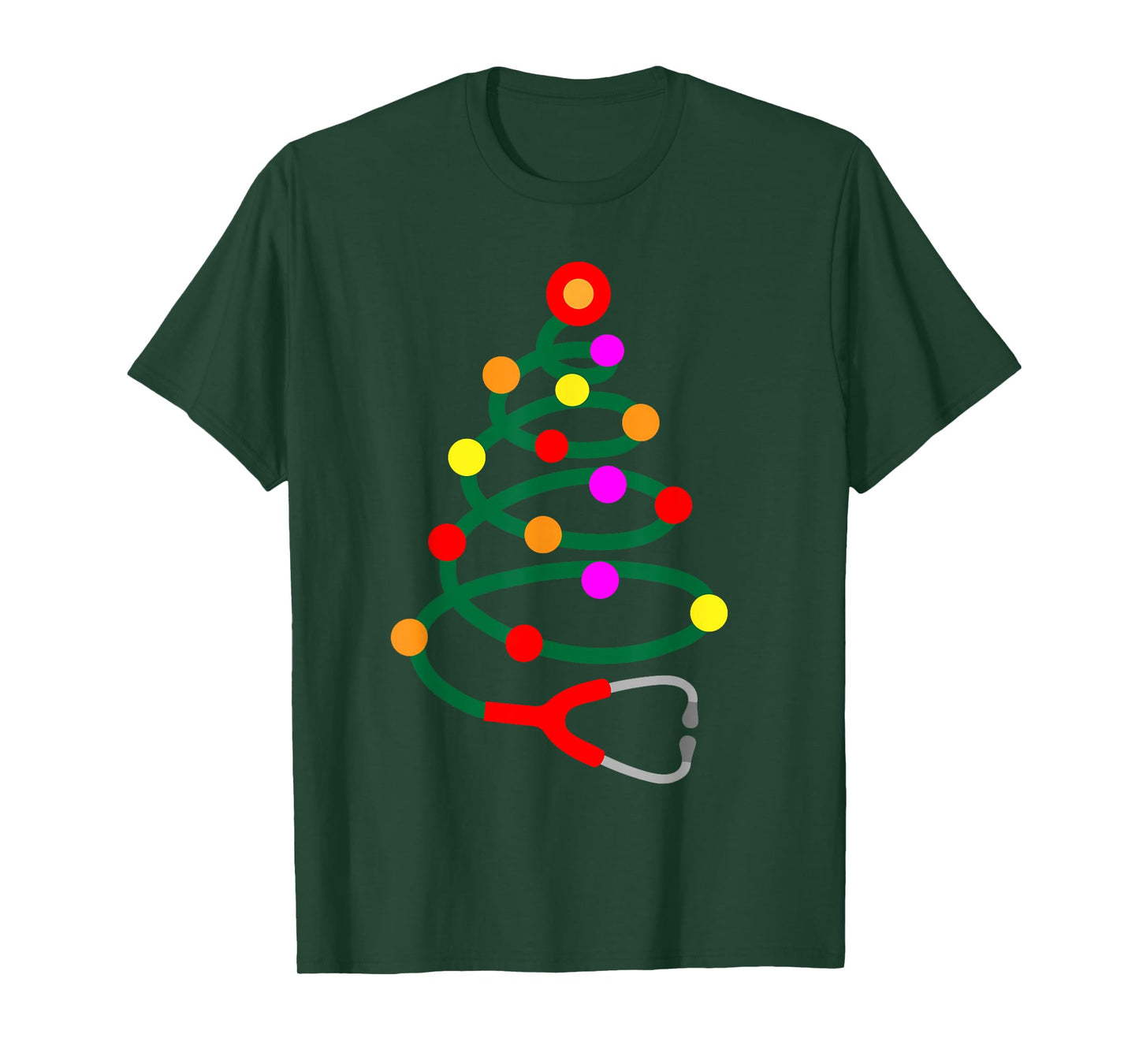 Nurse Christmas Tree Stethoscope Nurses Xmas Scrub Top T-Shirt