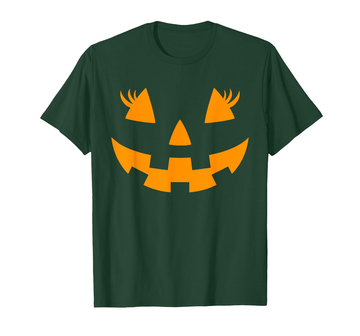 Jack O Lantern Face Pumpkin Eyelashes Hallowen Costume Funny T-Shirt