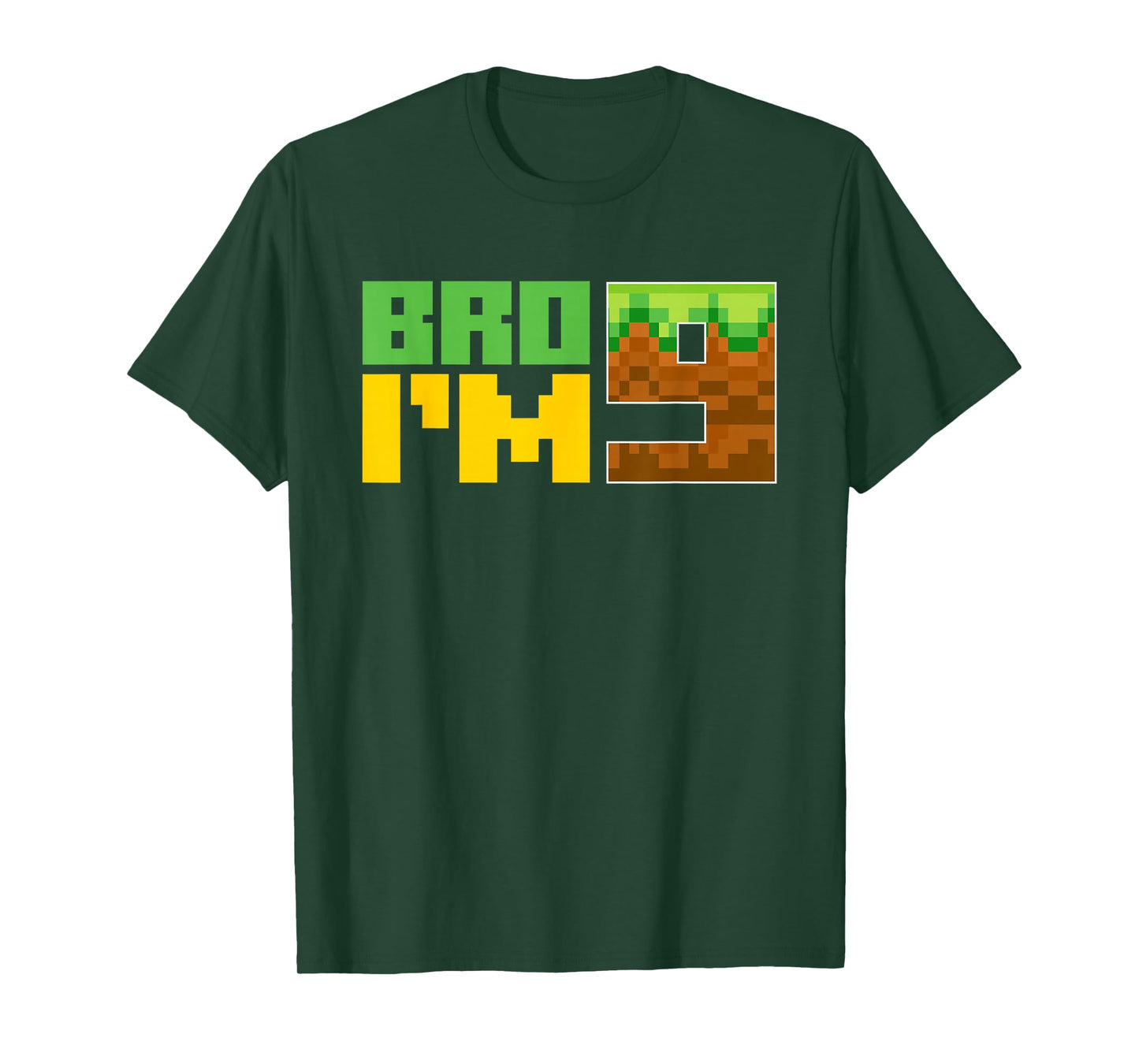 Birthday Boy Bro I'm 9 Year Old Birthday Party Gamer Pixel T-Shirt
