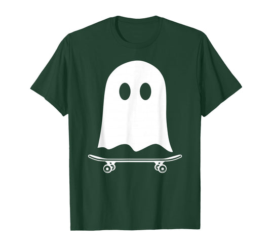 Funny Ghost Skateboarding Halloween Costume for Boys Kids T-Shirt