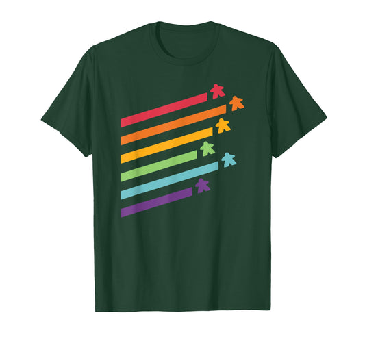 Board Game Meeple Retro Stripes T-Shirt
