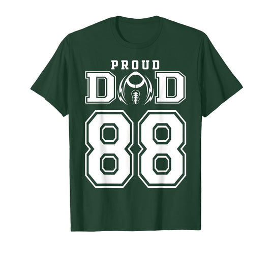 Custom Proud Football Dad Number 88 Personalized For Men T-Shirt