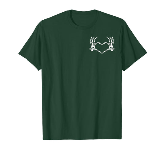 Skeleton Hands Heart Halloween Costume men women Girls T-Shirt