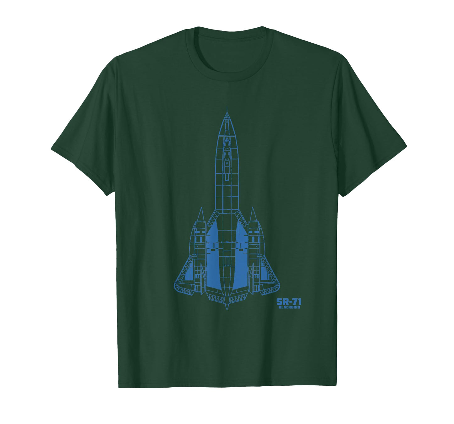 SR-71 Blackbird Spyplane Technical Drawing Blue