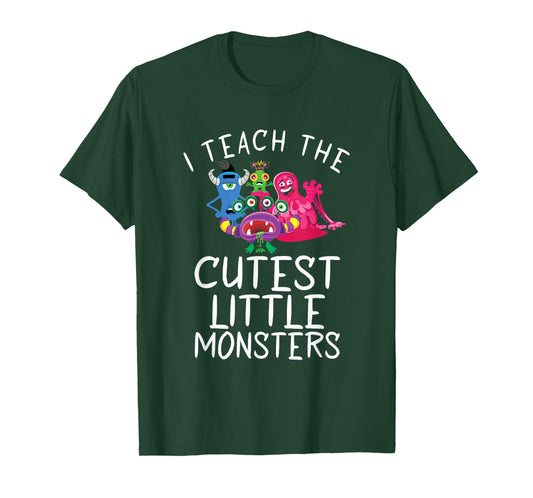 I teach the cutest little Monsters School Holiday Teacher T-Shirt