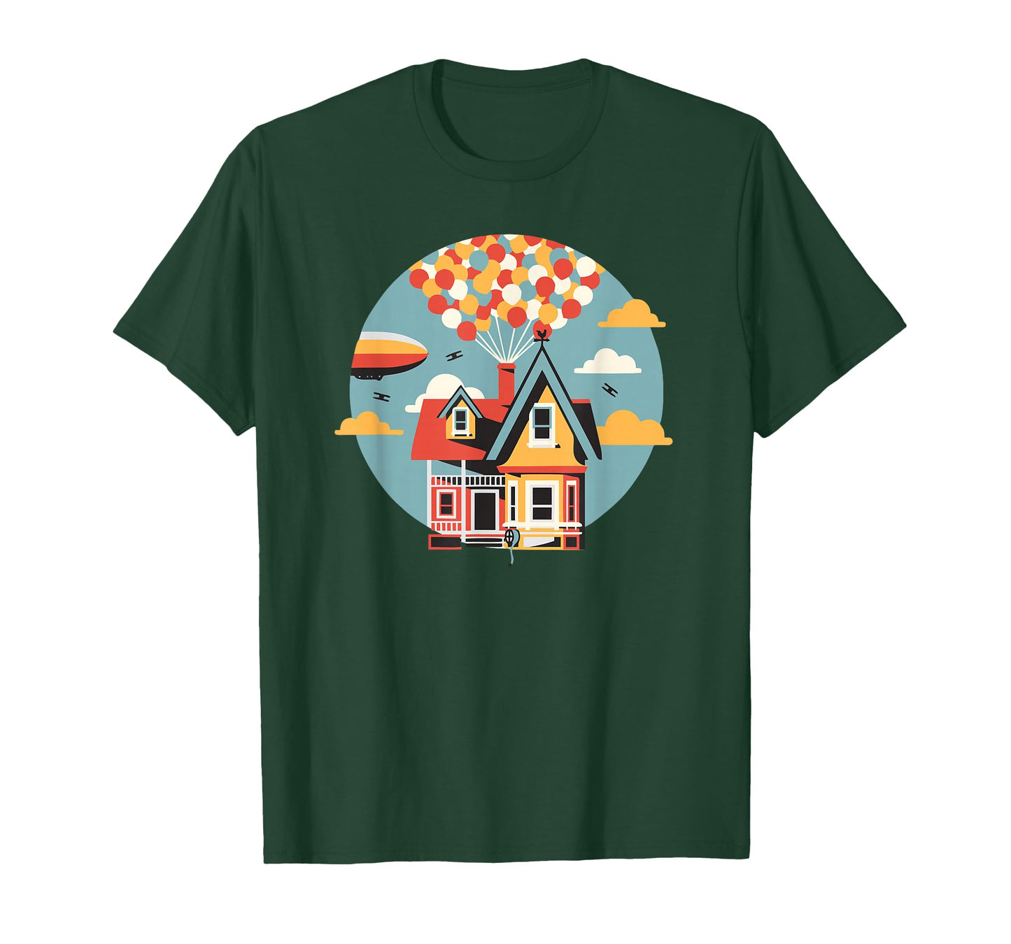 House Going Up, Balloons, Adventure is Out There, Retro T-Shirt