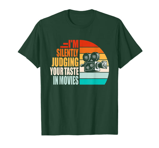Judging Your Taste in Movies Motion Picture Fan Film Cinema T-Shirt, Small, Black