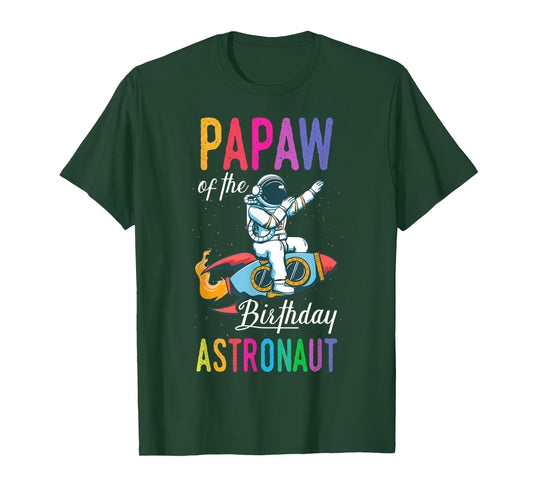 Papaw Of The Birthday Astronaut Space Bday Party Celebration T-Shirt