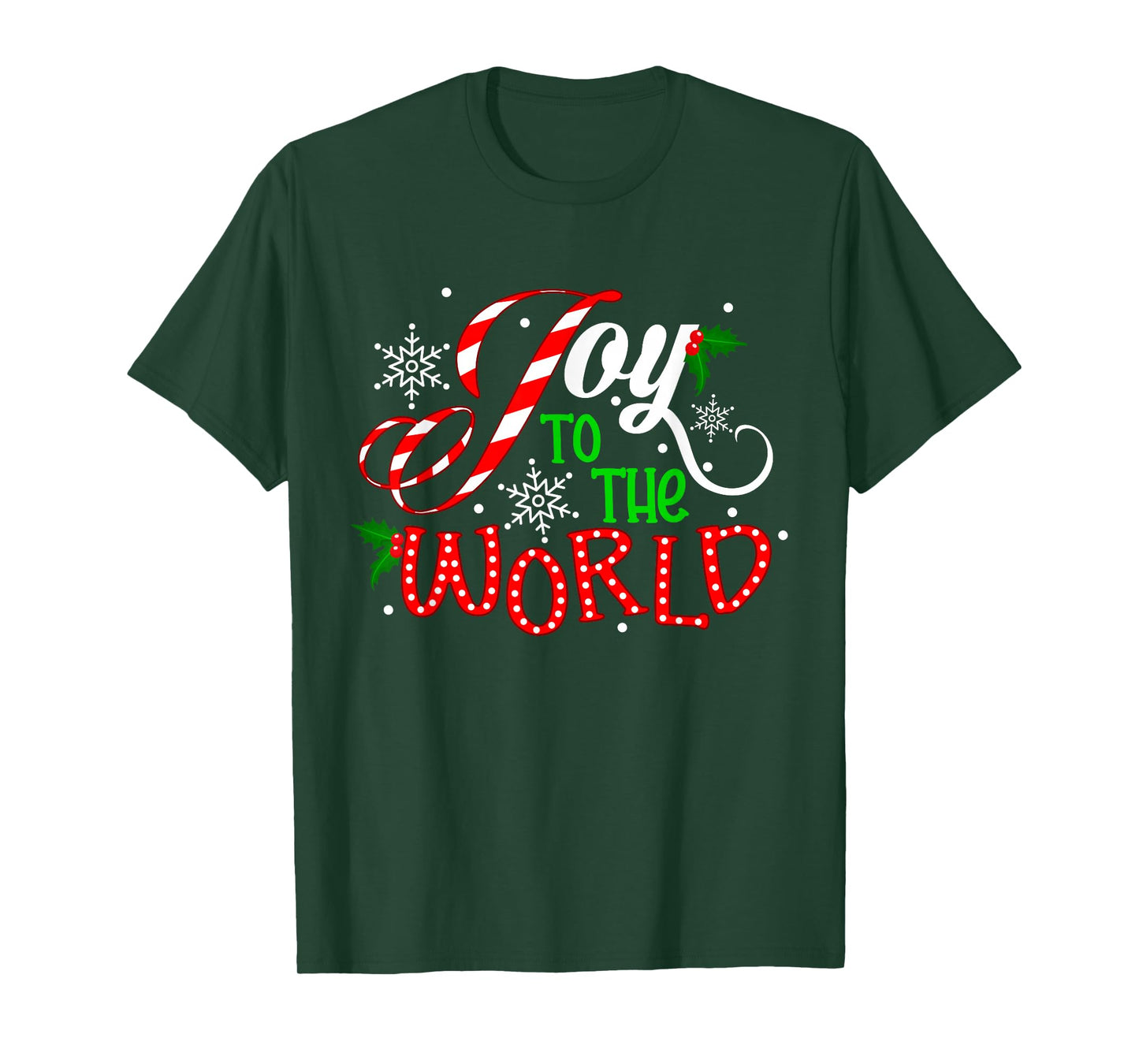 Joy To The World Candy Cane Christmas Pajamas Xmas Kids T-Shirt