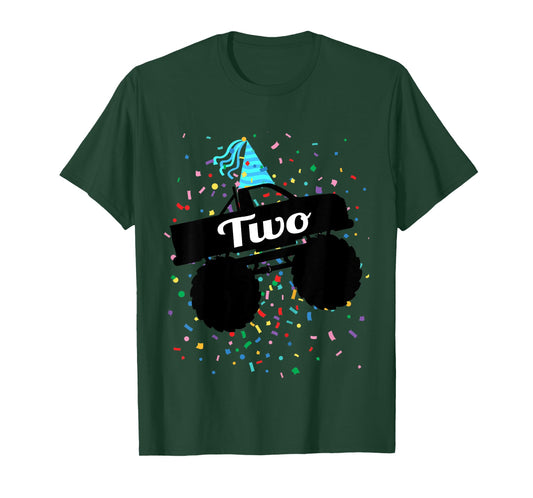 2 Year Old Monster Truck 2nd Birthday Toddler Shirt Gift T-Shirt