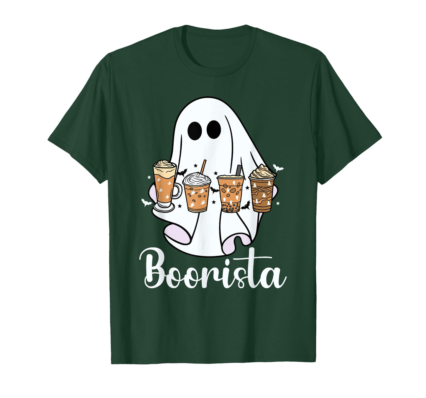 Boorista Ghost Halloween Costume Coffee Barista Ghost Funny T-Shirt