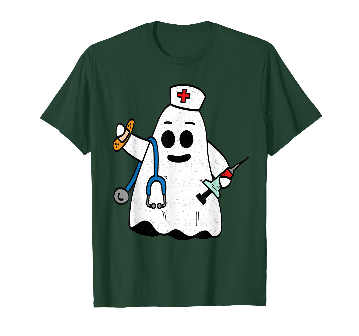 Nurse Ghost Scrub Cute Halloween Costume For Nurses Women RN T-Shirt