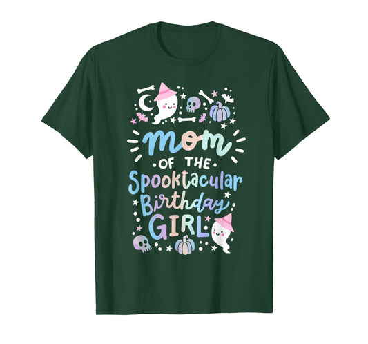 Mom of the Spooktacular Birthday Girl Halloween Family T-Shirt