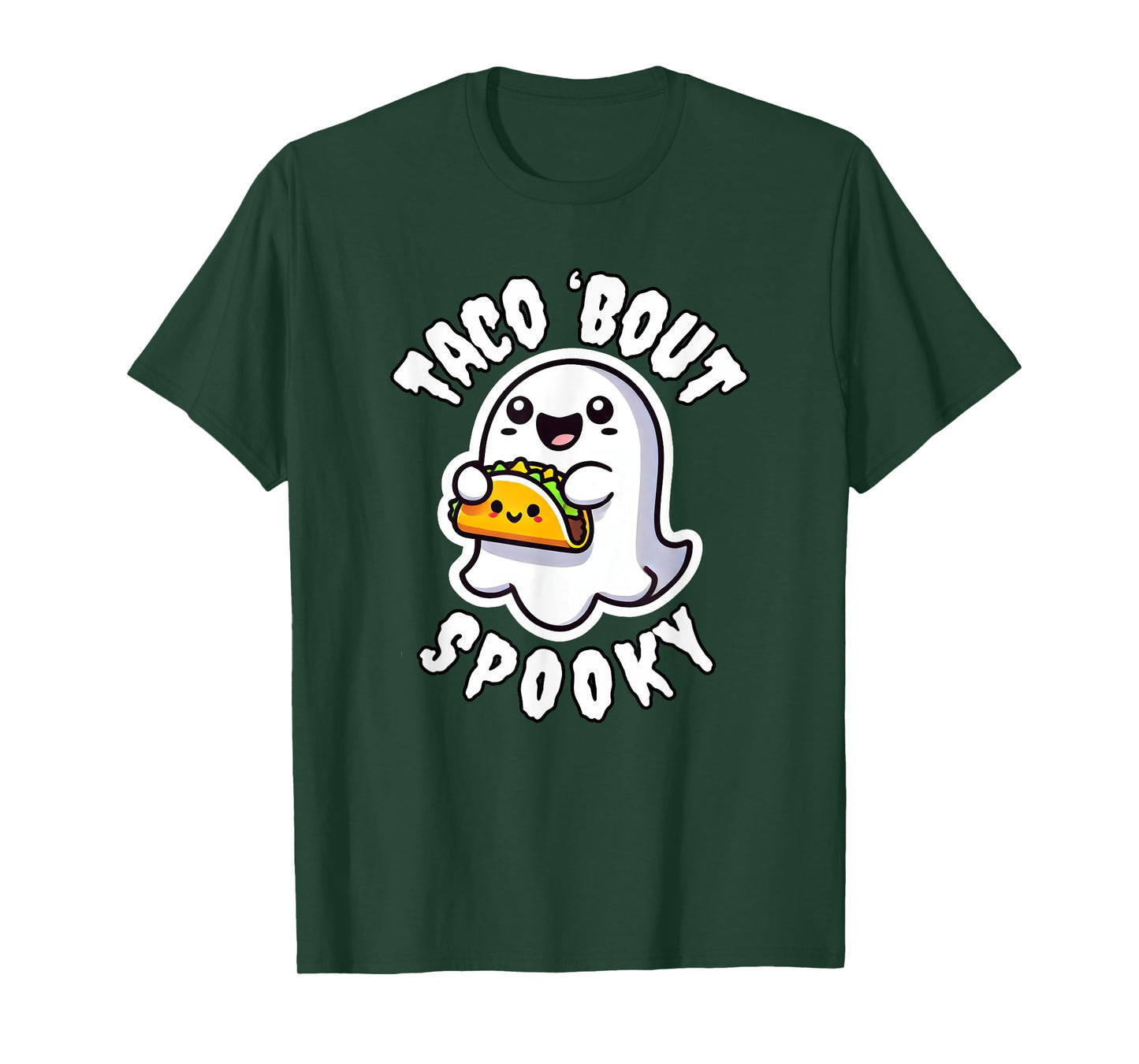 Taco' Bout Spooky Cute Ghost Holding a Taco Halloween Kids T-Shirt