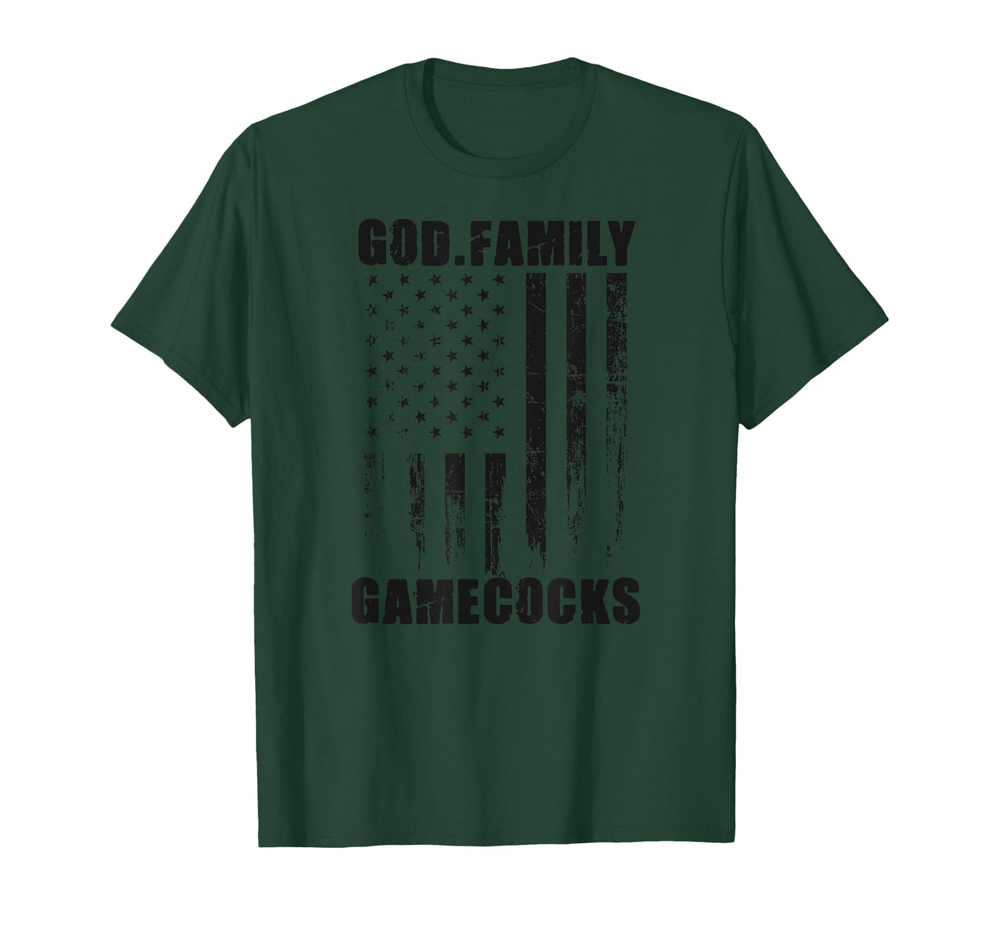 Screven County Gamecocks God. Family. Vintage USA Flag T-Shirt