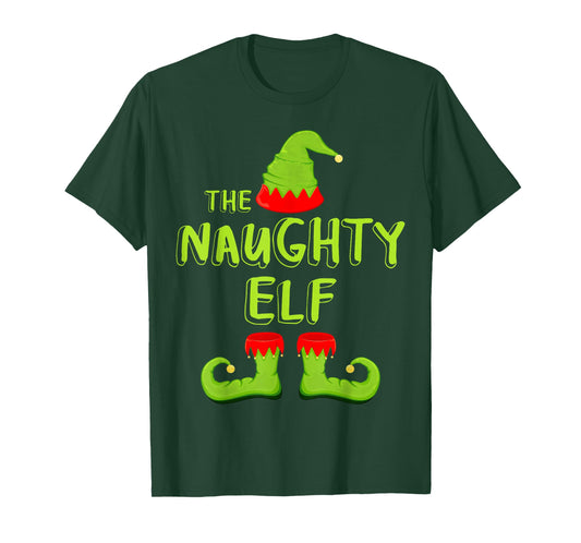 The Naughty Elf Shirt Adult Kids Matching Christmas Elf T-Shirt