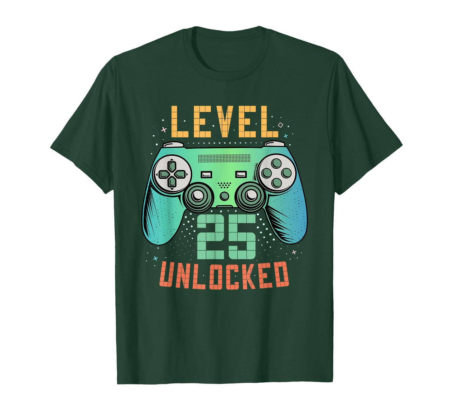 Level 25 Unlocked 25th Birthday Gamer Gifts 25 Year Old Male T-Shirt