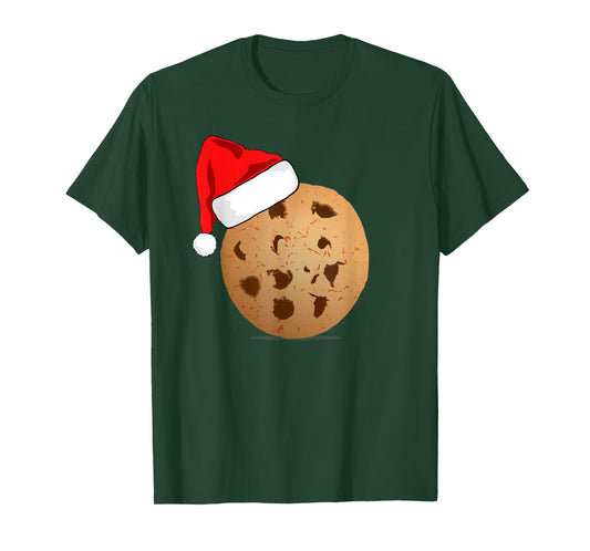 Funny Chocolate Chip Cookie Santa Hat Matching Christmas T-Shirt