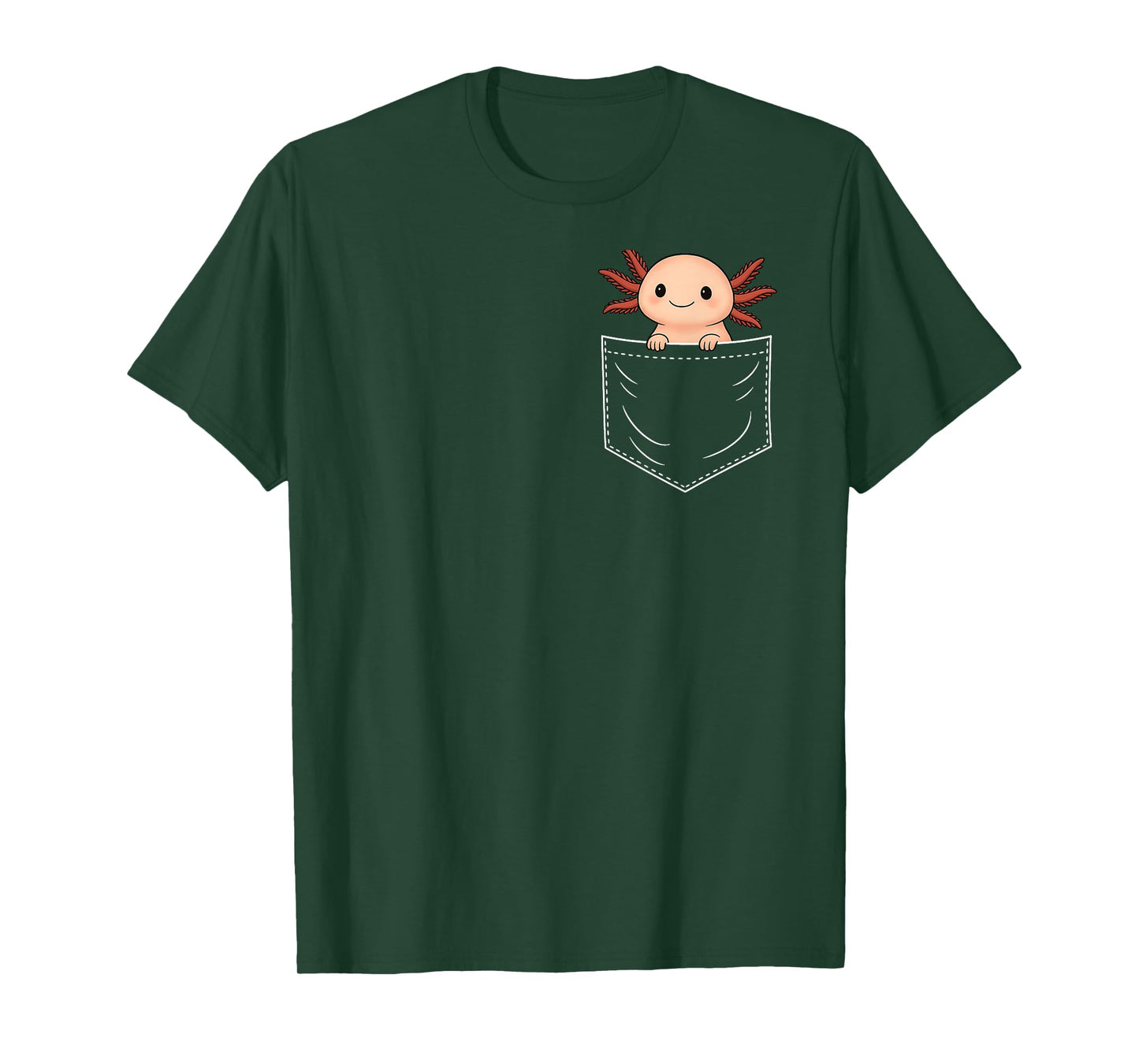 Cute Axolotl in Pocket Funny Apparel for Men Women Teen Kid T-Shirt