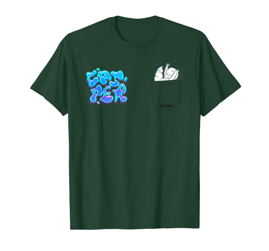 Casper The Friendly Ghost Graffiti Falling Pocket Hit T-Shirt